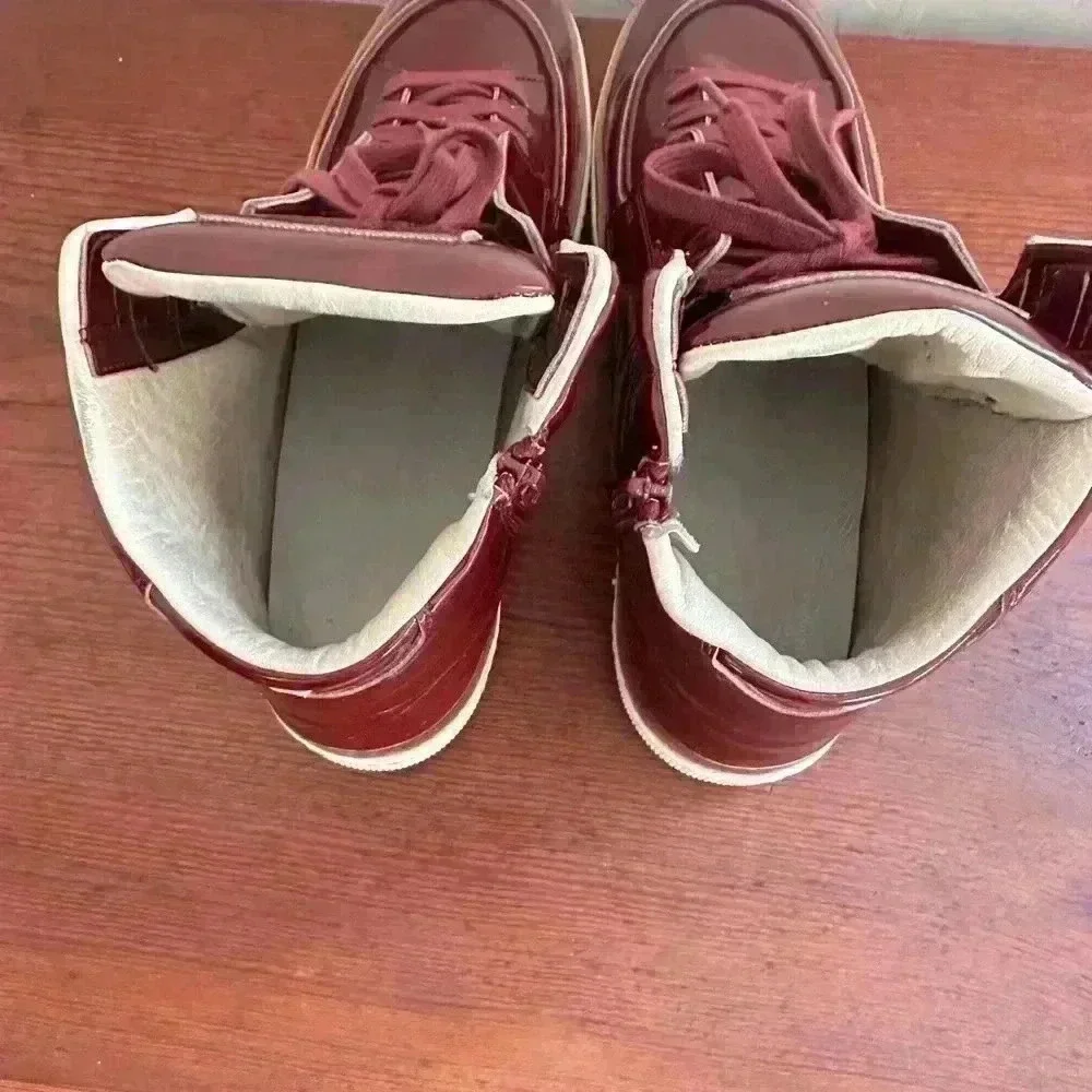 Maison Martin Margiela Men’s Red Leather High Top Shoes Size 44